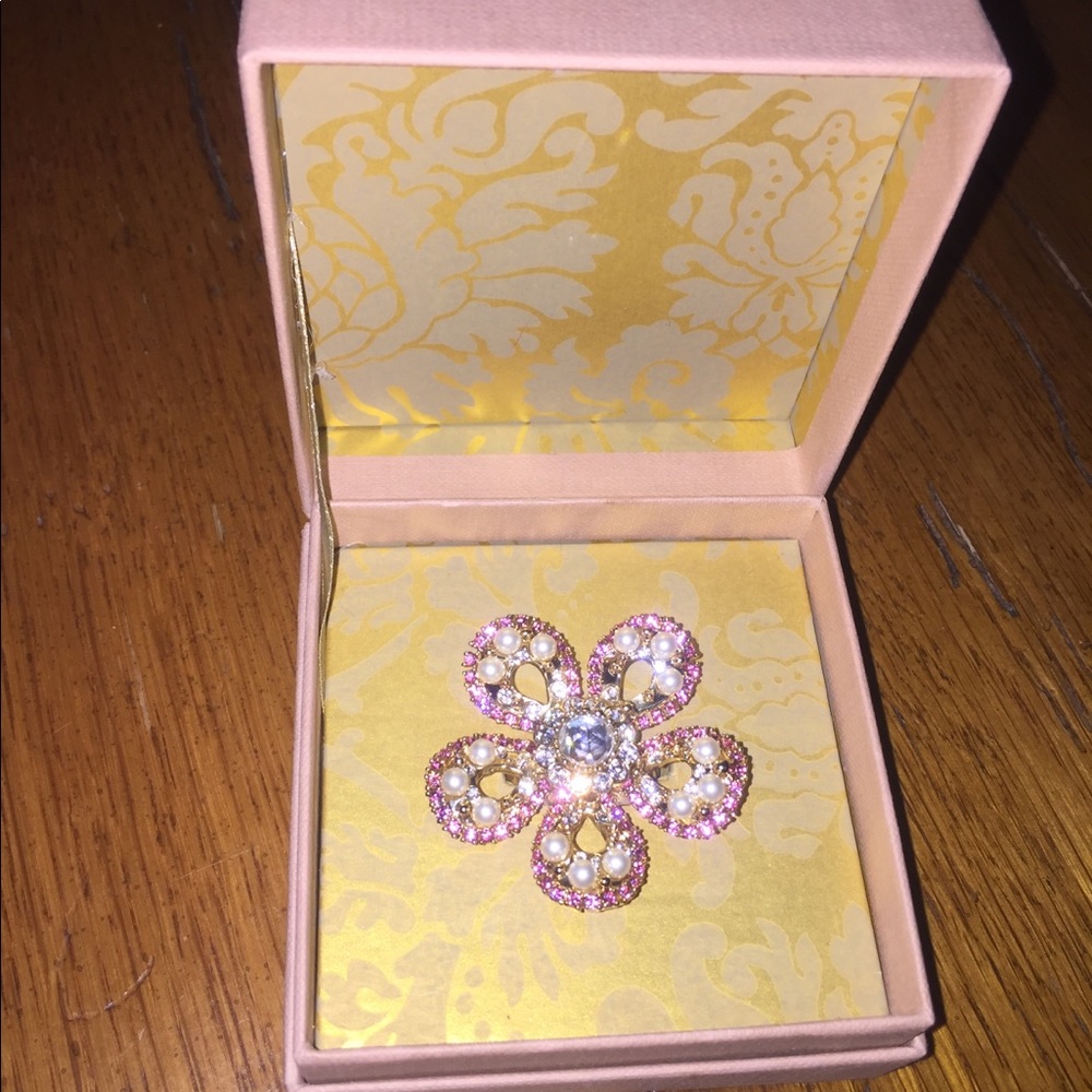 Miu Miu authentic crystal and pearl ring